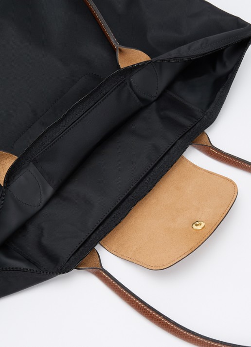 Longchamp Le Pliage Original schoudertas L met leren details - detail 7 zwart
