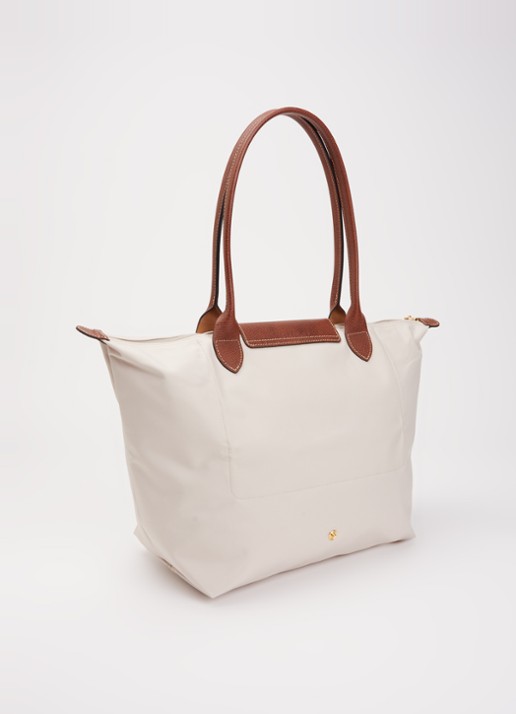 Longchamp Le Pliage Original schoudertas L met leren details - achterkant creme