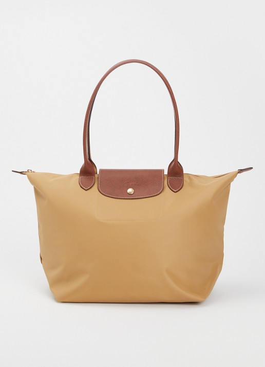 Longchamp Le Pliage Original schoudertas L met leren details