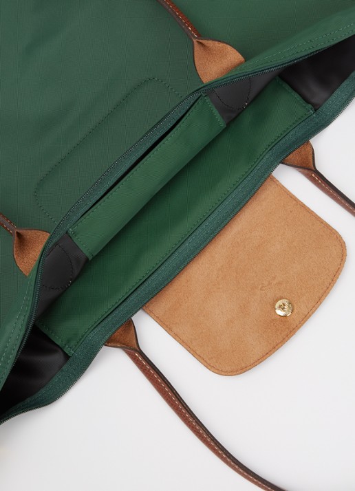 Longchamp Le Pliage Original schoudertas L met leren details - detail 4 groen
