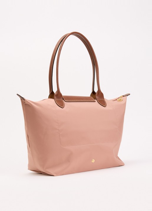 Longchamp Le Pliage Original schoudertas L met leren details - achterkant oudroze