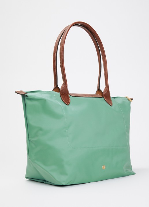 Longchamp Le Pliage Original schoudertas L met leren details - achterkant 3 zeegroen