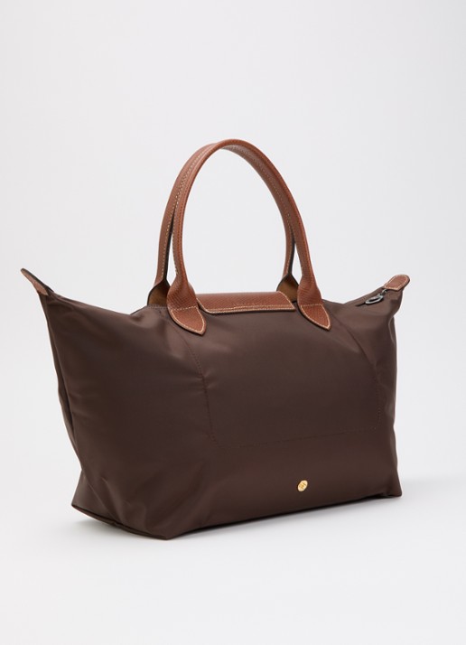 Longchamp Le Pliage Original schoudertas L met leren details - achterkant donkerbruin