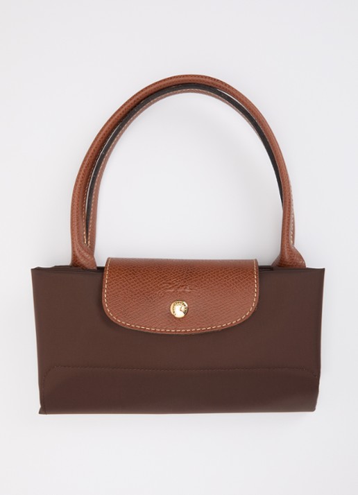 Longchamp Le Pliage Original schoudertas L met leren details - detail 4 donkerbruin