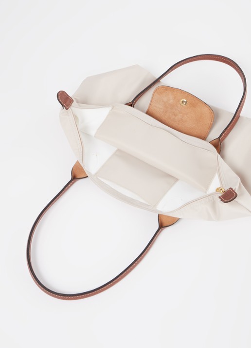 Longchamp Le Pliage Original schoudertas M met leren details - detail 4 creme
