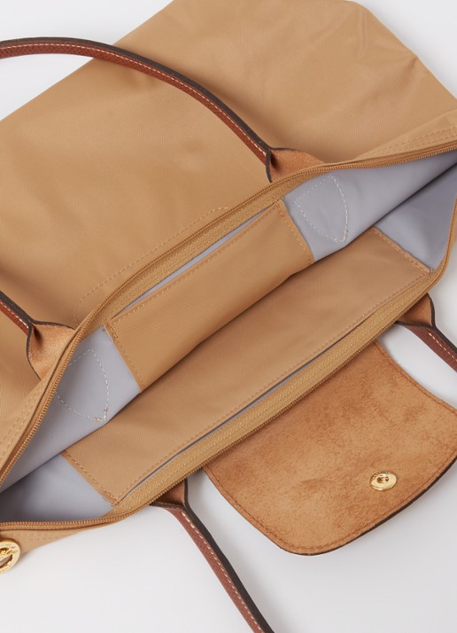 Longchamp Le Pliage Original schoudertas M met leren details - detail camel