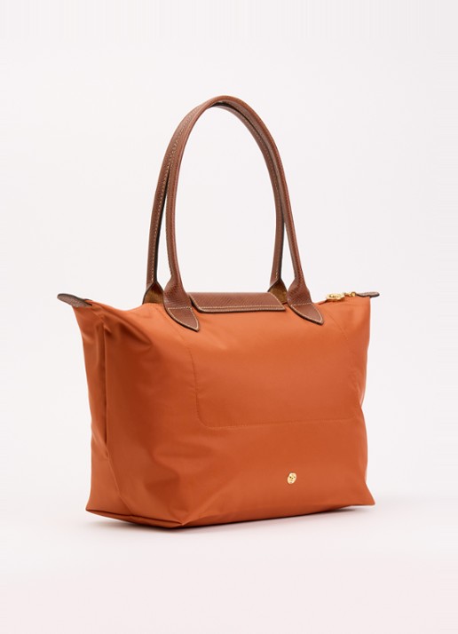 Longchamp Le Pliage Original schoudertas M met leren details - achterkant oranjebruin