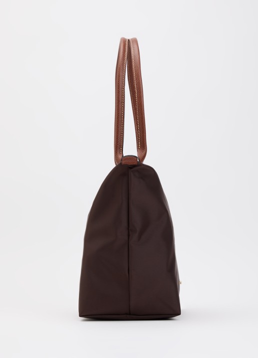 Longchamp Le Pliage Original schoudertas M met leren details - detail 4 chocoladebruin