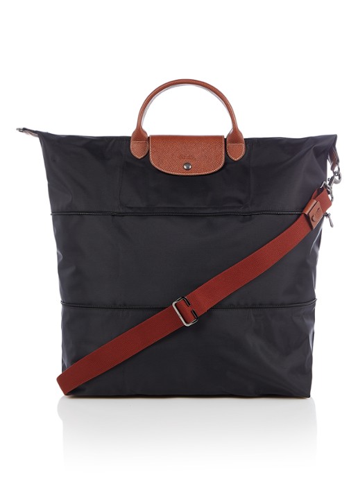 Longchamp Le Pliage Original vergrootbare reistas met leren details