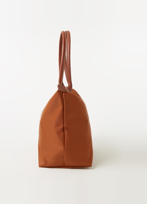 Longchamp Le Pliage schoudertas L met leren details - detail 4 cognac
