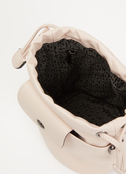 Longchamp Le Pliage Xtra crossbodytas XS van leer - detail lichtroze
