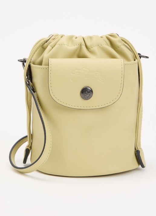 Longchamp Le Pliage Xtra crossbodytas XS van leer - voorkant 5 groen