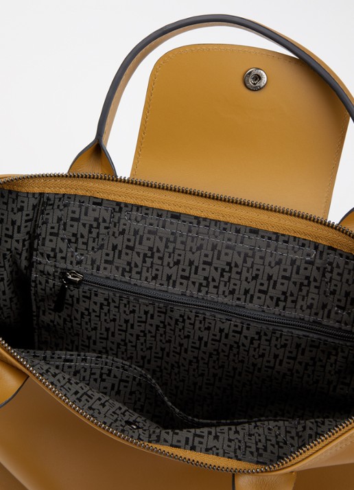 Longchamp Le Pliage Xtra handtas S van leer - detail 5 cognac