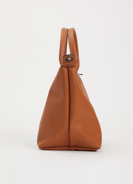 Longchamp Le Pliage Xtra handtas S van leer - detail 6 oranjebruin