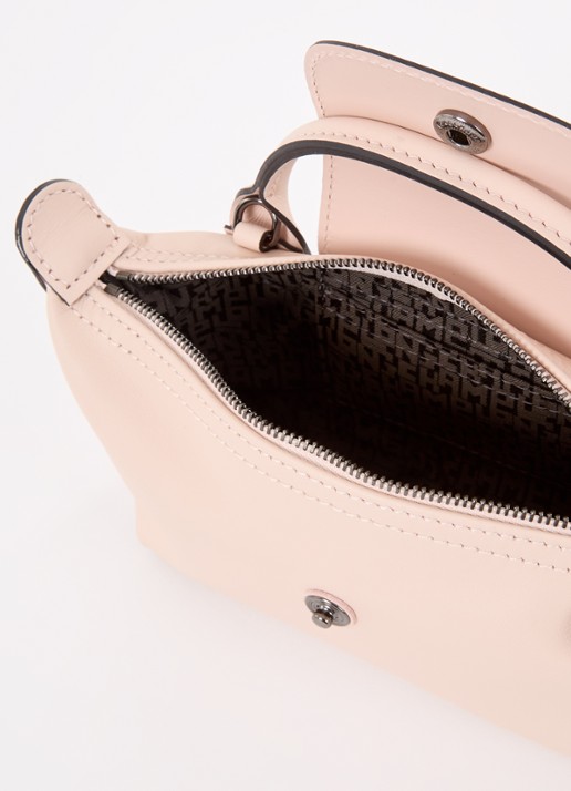 Longchamp Le Pliage Xtra handtas XS van leer met afneembare schouderriem - detail 2 lichtroze
