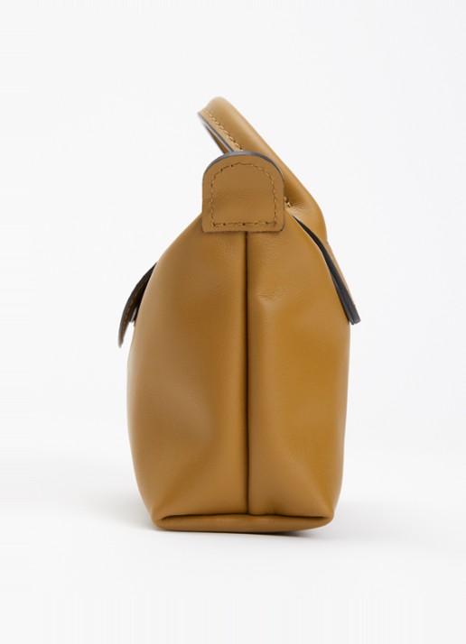 Longchamp Le Pliage Xtra handtas XS van leer met afneembare schouderriem - detail 3 cognac