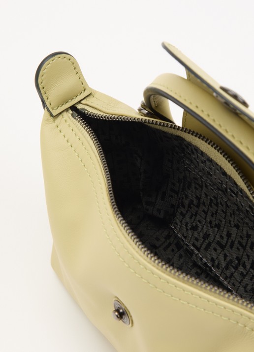 Longchamp Le Pliage Xtra handtas XS van leer met afneembare schouderriem - detail 2 lichtgroen