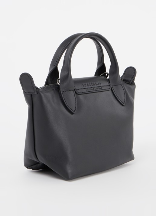 Longchamp Le Pliage Xtra handtas XS van leer - achterkant 5 zwart