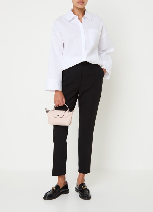 Longchamp Le Pliage Xtra handtas XS van leer - voorkant 3 lichtroze