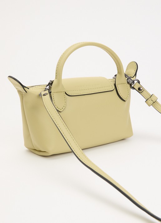 Longchamp Le Pliage Xtra handtas XS van leer - achterkant lichtgroen