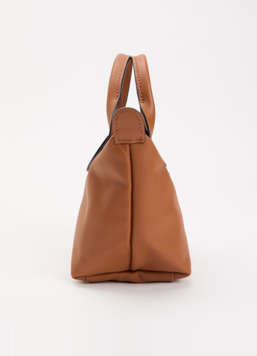Longchamp Le Pliage Xtra handtas XS van leer - detail 5 oranjebruin
