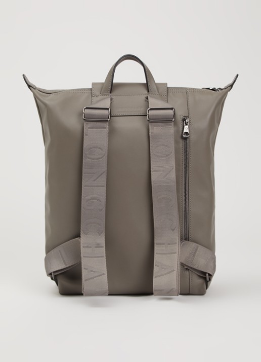 Longchamp Le Pliage Xtra rugzak M van leer - achterkant taupe