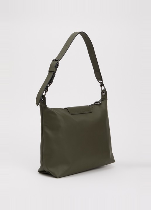 Longchamp Le Pliage Xtra schoudertas M van leer - achterkant 4 bronsgroen