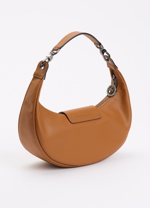 Longchamp Le Pliage Xtra schoudertas S van leer - achterkant roestbruin