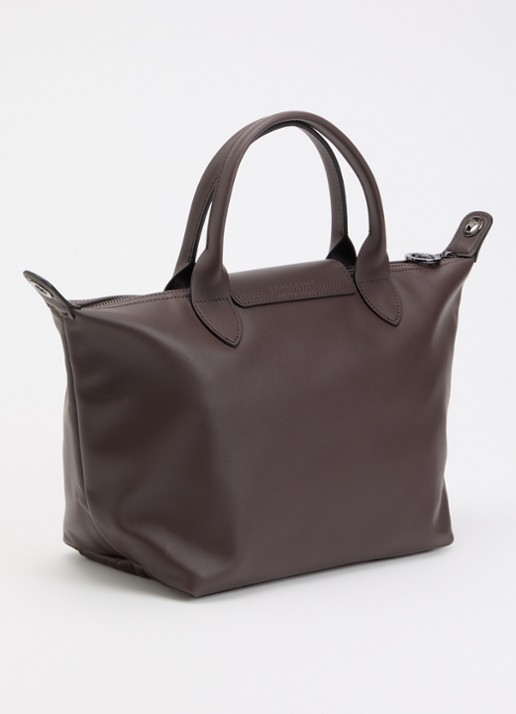 Longchamp Le Pliage Xtra schoudertas S van leer - achterkant 4 donkerbruin