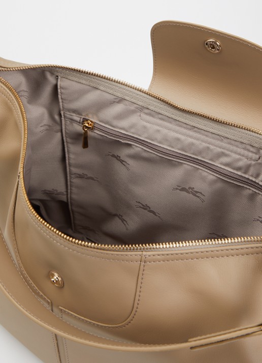 Longchamp Le Pliage Xtra schoudertas van leer - detail beige