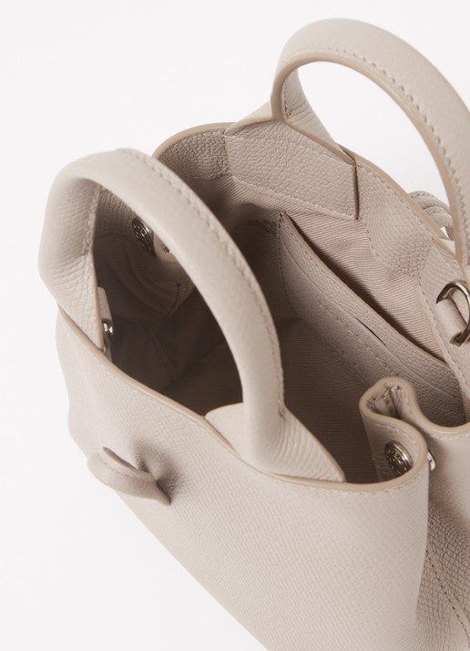Longchamp Le Roseau handtas XS van leer met afneembare schouderriem - detail 4 beige