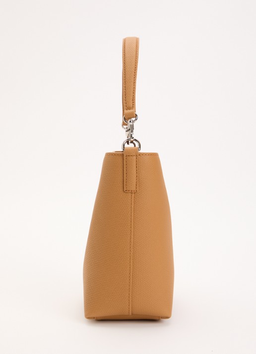 Longchamp Le Roseau handtas XS van leer met afneembare schouderriem - detail 6 camel