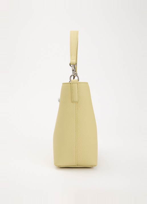 Longchamp Le Roseau handtas XS van leer met afneembare schouderriem - detail 5 lichtgroen