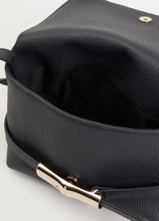 Longchamp Le Smart crossbodytas S van leer  - detail 3 zwart