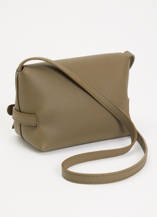 Longchamp Le Smart crossbodytas S van leer  - achterkant 5 olijfgroen