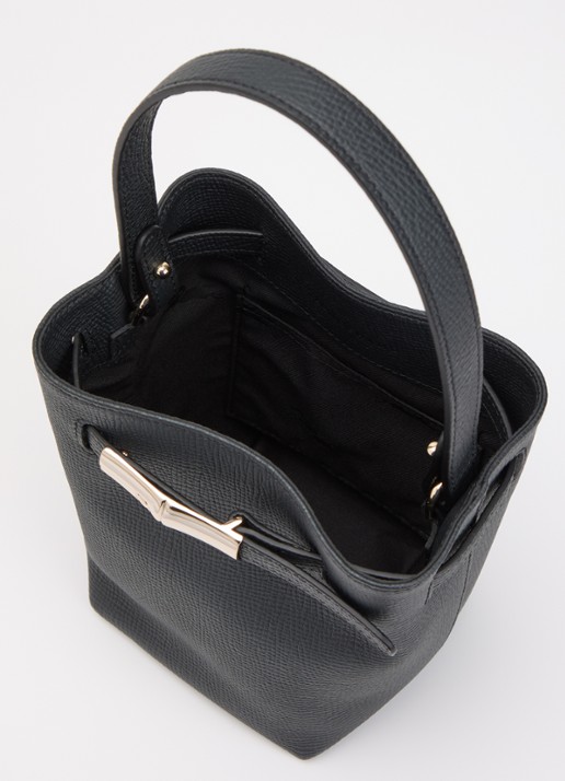 Longchamp Le Smart schoudertas XS van leer met afneembare schouderriem  - detail 2 zwart