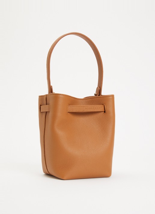 Longchamp Le Smart schoudertas XS van leer met afneembare schouderriem  - achterkant 5 camel