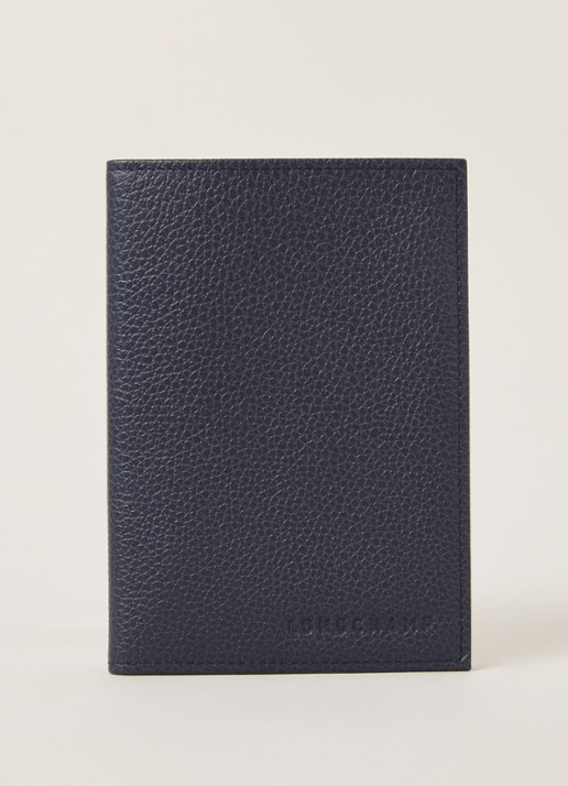 Longchamp Paspoortetui van leer - voorkant 2 blauw