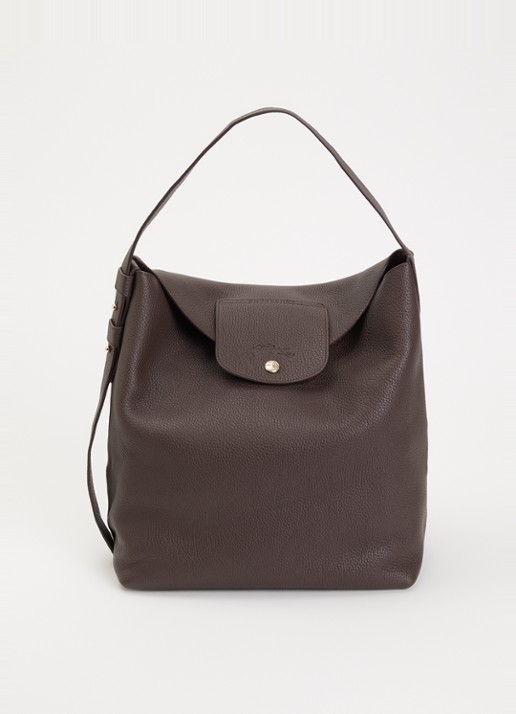 Longchamp Schoudertas van leer met logo