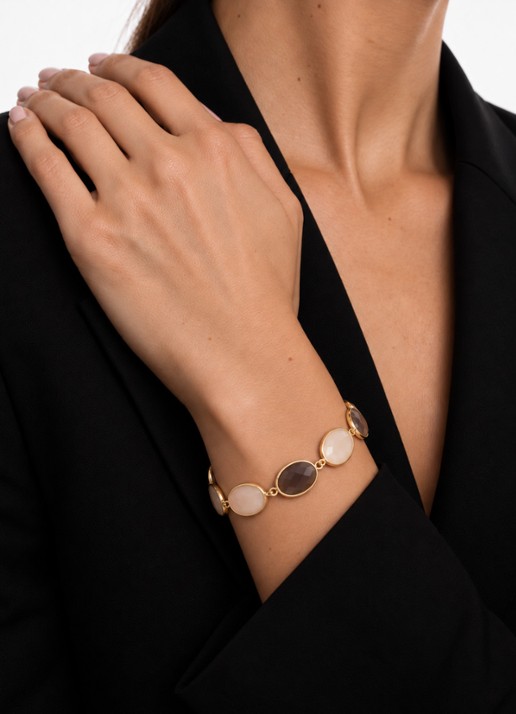 LOTT. gioielli Ann armband verguld - voorkant 3 beige