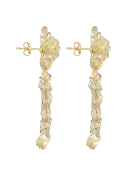 LOTT. gioielli Apollo Double Drop S/M oorstekers verguld - detail beige