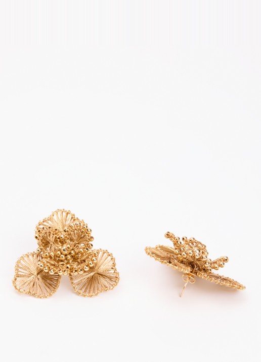 LOTT. gioielli Aster Flower L oorstekers verguld - detail goud