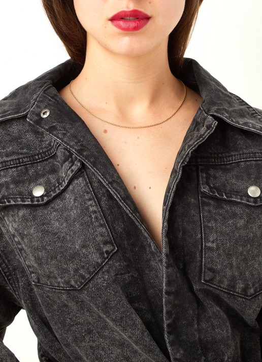 LOTT. gioielli Classic twisted XS ketting verguld - voorkant 3 goud