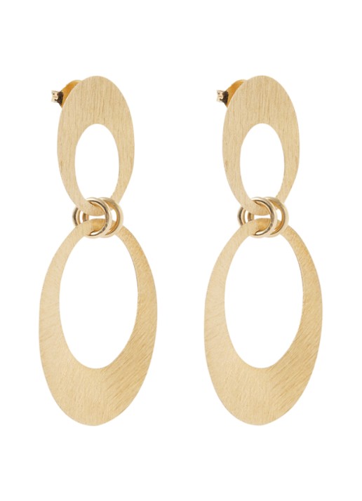LOTT. gioielli Double Oval Satin oorstekers verguld