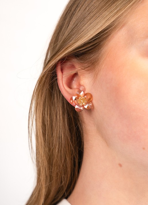 LOTT. gioielli Flower Stud Teuntje oorstekers - voorkant 3 beige
