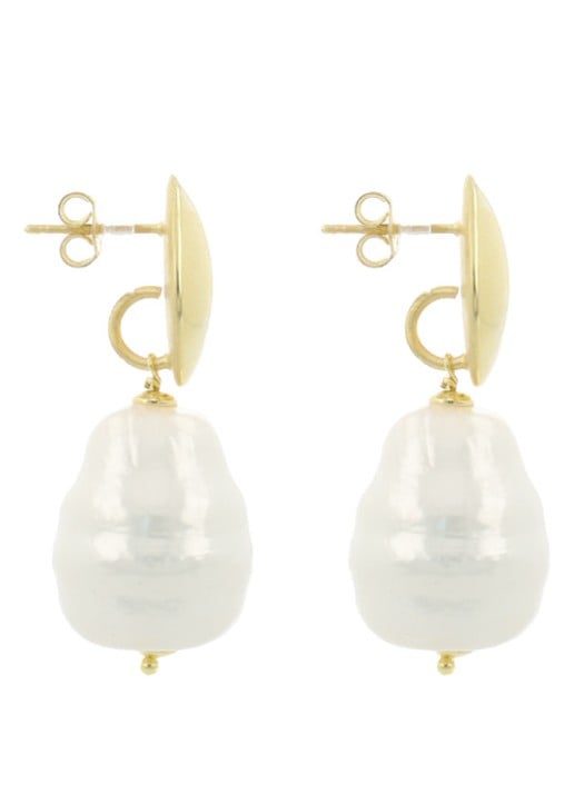LOTT. gioielli Gold Pearl Mother Earth oorstekers verguld - detail 2 parelmoer