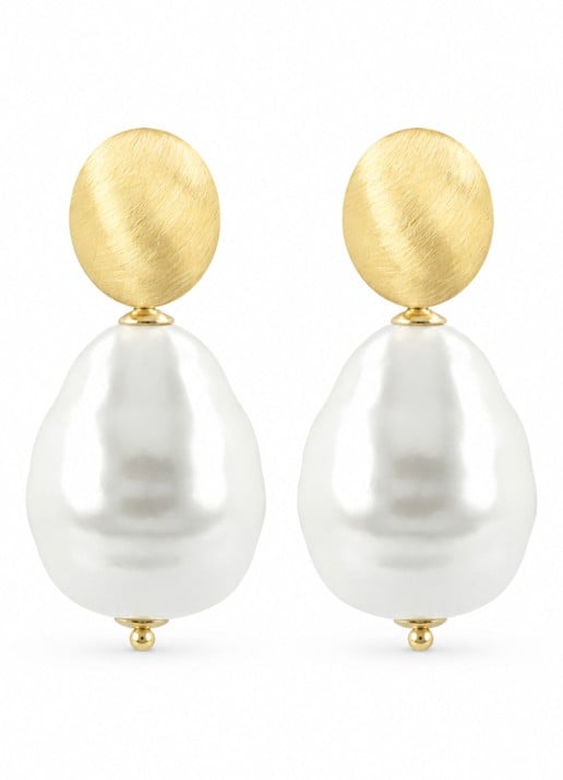 LOTT. gioielli Gold Pearl Mother Earth oorstekers verguld