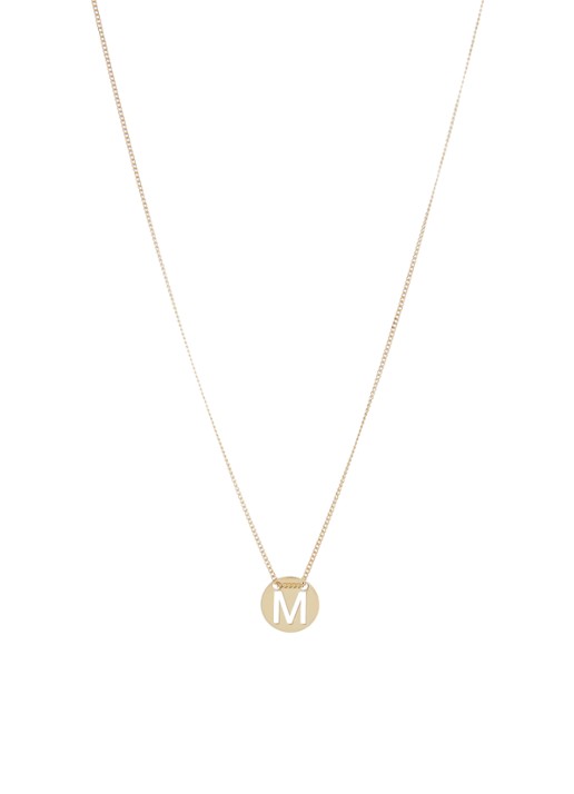 LOTT. gioielli Initial ketting M verguld - voorkant goud