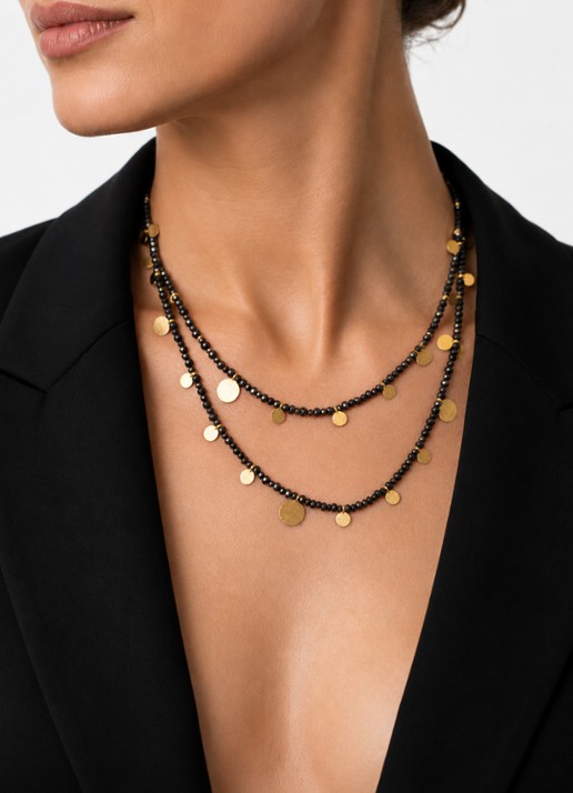 LOTT. gioielli Maisie ketting met hangers - voorkant 3 bruin