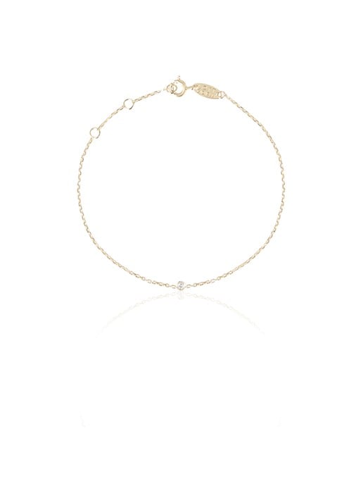 LOTT. gioielli One Diamond armband verguld - voorkant goud
